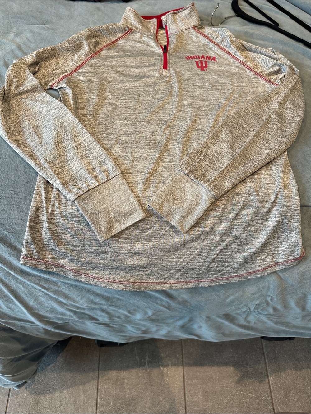 Colosseum Gray and Red Indiana Quarter-Zip Pullover